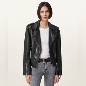 All Saints Balfern Black Leather Biker Jacket